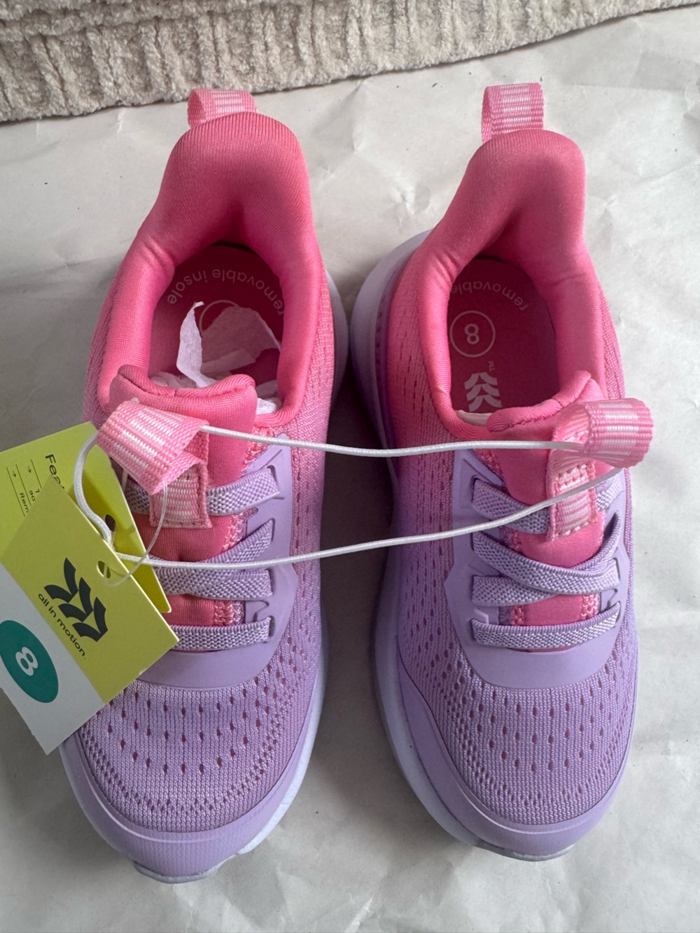 all in motion Pink and Lavender Kids Athletic Sneakers